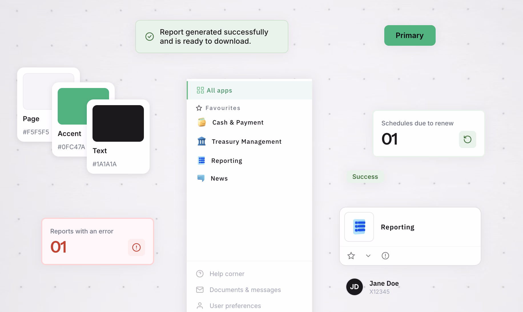 Overview of the design system UI kit.
