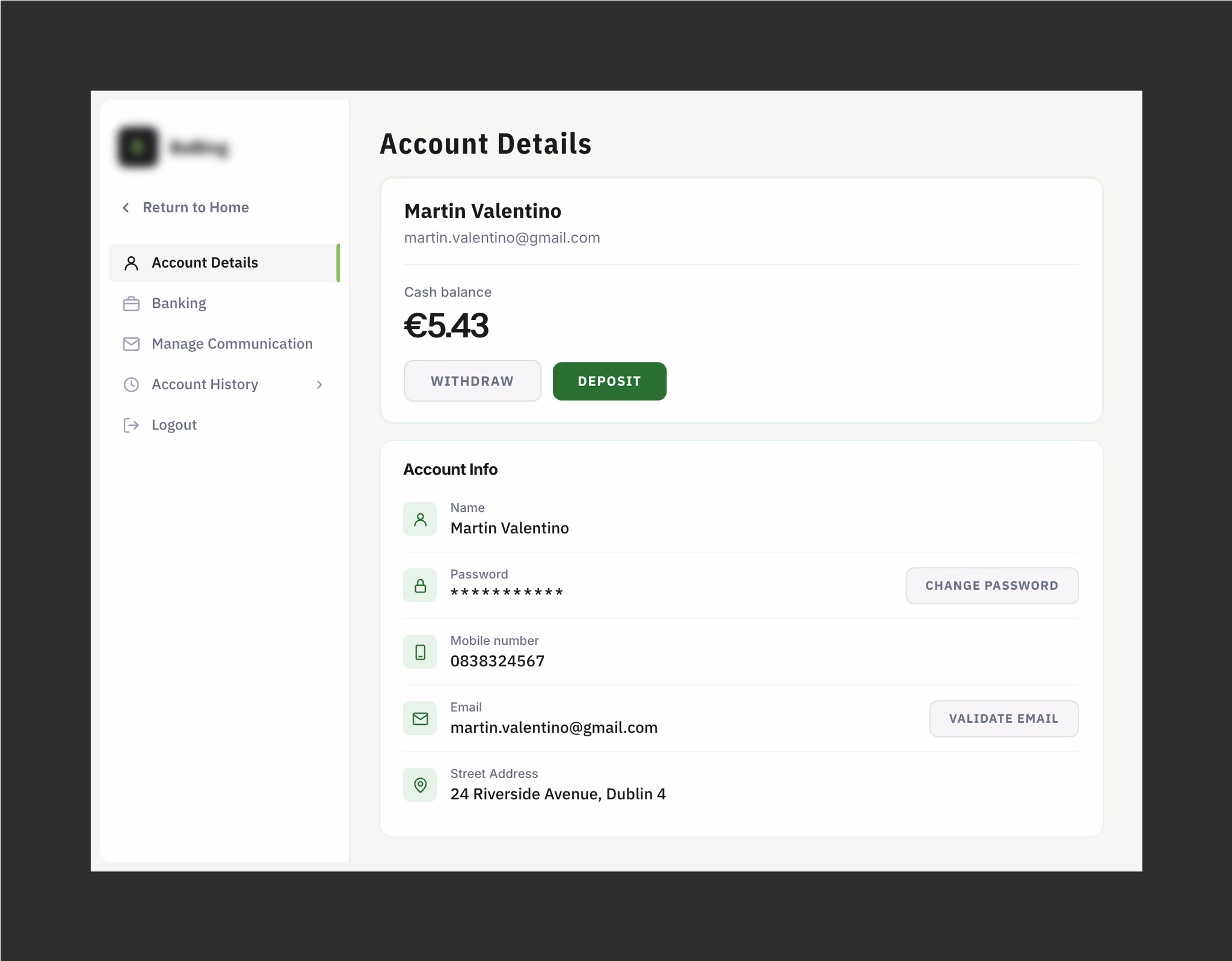 Account management overview.